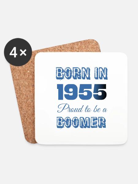 Geboren 1955 Stolz darauf, ein Boomer zu sein - Untersetzer (4er-Set) - Weiß