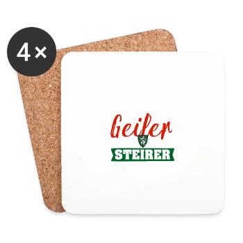 Geil Geiler Steirer - Untersetzer (4er-Set) - Weiß - Vorne