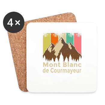 Mont Blanc de Courmayeur - Dessous de verre (lot de 4) - blanc - Devant