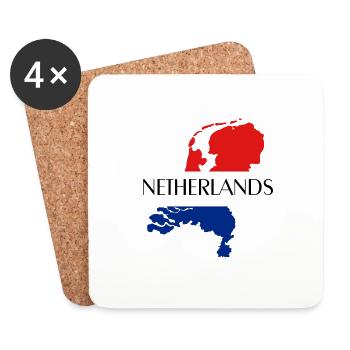 Netherlands Football ,Holland , Basse-Terres - Dessous de verre (lot de 4) - blanc - Devant