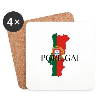 Pays drapeau du Portugal Pays - Dessous de verre (lot de 4) - blanc - Devant