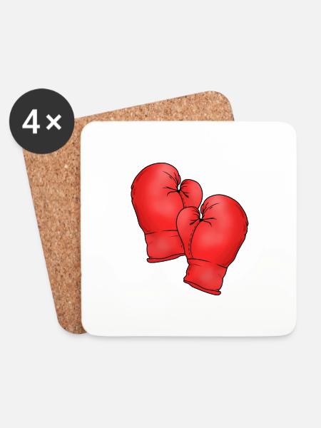 Boxhandschuhe - Untersetzer (4er-Set) - Weiß