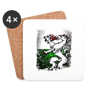 Styrie Drapeau drapeau Blason Rétro Panther - Dessous de verre (lot de 4) - blanc - Devant