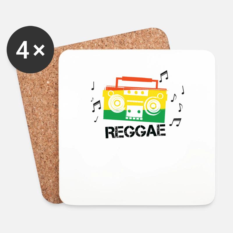 Reggae Beat - Coasters (set of 4) - white