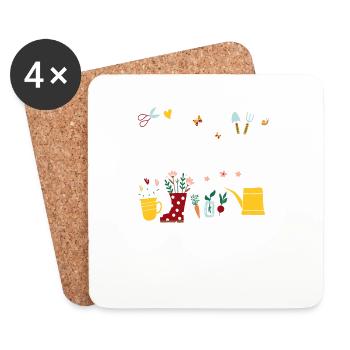 Garden fairy allotment garden beginner garden princess - Coasters (set of 4) - white - Front