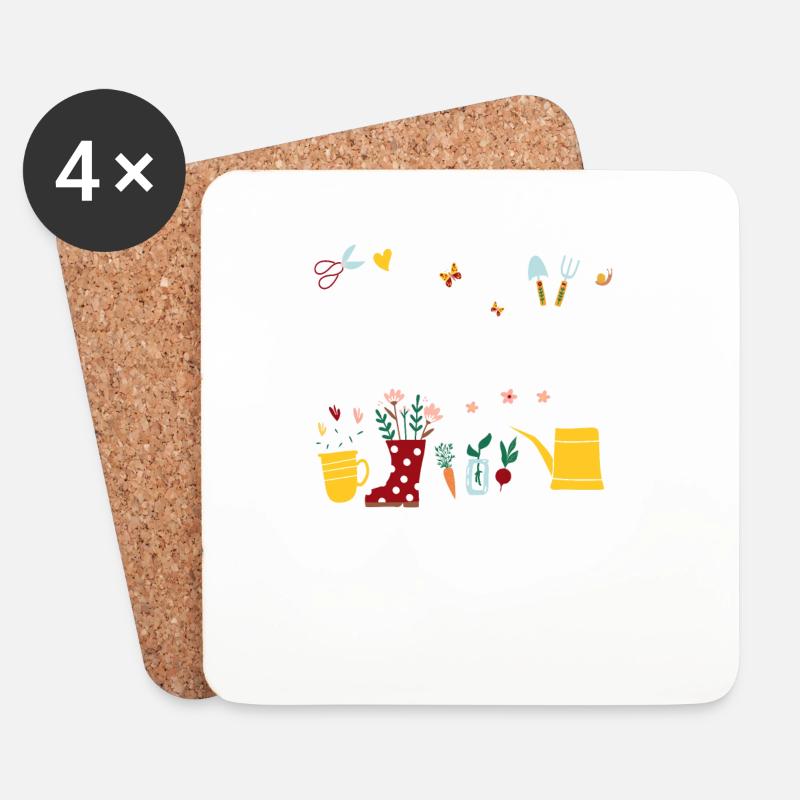 Gartenfee Kleingarten Anfänger Gartenprinzessin - Untersetzer (4er-Set) - Weiß
