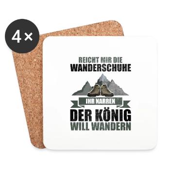 Wanderer Berge Ihr Narren Der König Will Wandern - Untersetzer (4er-Set) - Weiß - Vorne