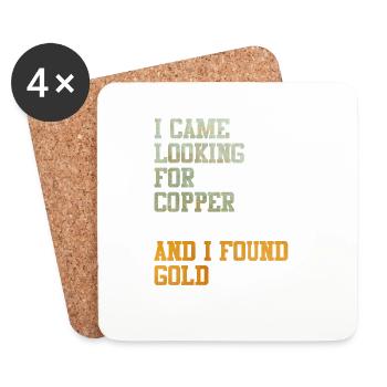 Kupfer Gold Schatz Schatzsuche Geschenkidee Meme - Untersetzer (4er-Set) - Weiß - Vorne