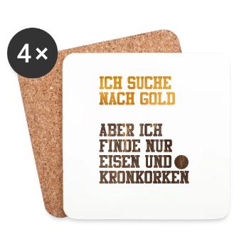 Sondeln Metalldetektor Gold Schatz Geschenkidee - Untersetzer (4er-Set) - Weiß - Vorne