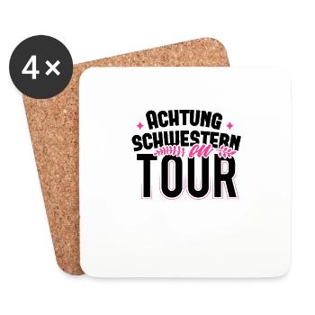 Schwesterntour Schwesternabend Schwestern on Tour - Untersetzer (4er-Set) - Weiß - Vorne