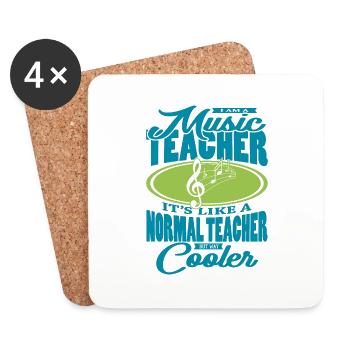 I Am A Music Teacher Music Teacher Quote Teacher - Coasters (set of 4) - white - Front