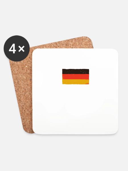 Deutschland Deutsch Flagge Deutsche Fahne Germany - Untersetzer (4er-Set) - Weiß