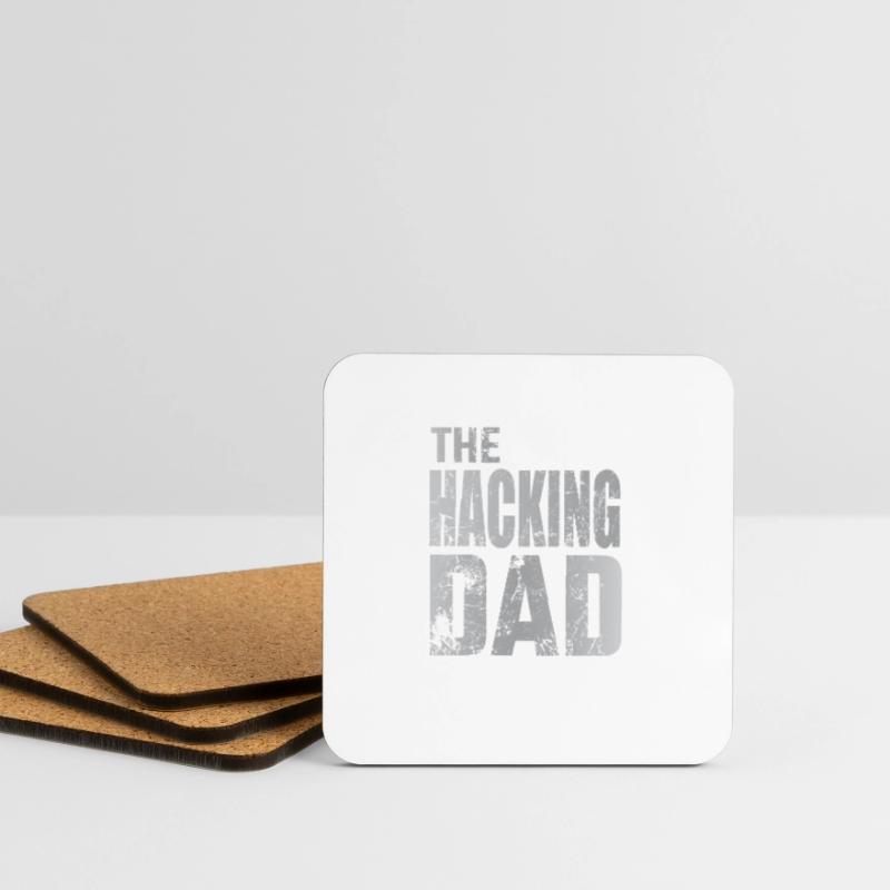 Le Hacking Dad Hacking Père Papa Code ordinateur Dessous de verre (lot de 4)