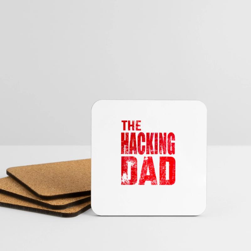 Le Hacking Dad Hacking Père Papa Code ordinateur Dessous de verre (lot de 4)
