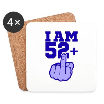ICH BIN 52 MITTELFINGER 52 Geburtstag Papa Kollege - Untersetzer (4er-Set) - Weiß - Vorne