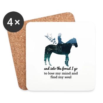 Forest gift horse sport hobby dressage - Coasters (set of 4) - white - Front