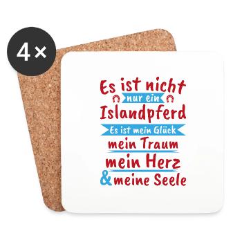 Islandpferd Geschenk Sport Hobby Dressur - Untersetzer (4er-Set) - Weiß - Vorne