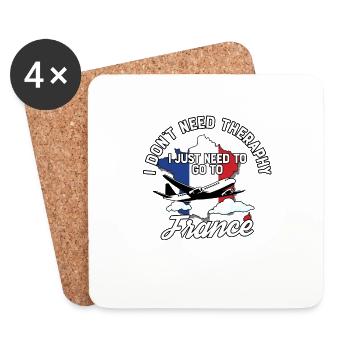 France flag I French Souvenirs - Coasters (set of 4) - white - Front