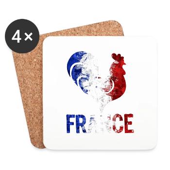 Allez La France | Supporter Français !!! - Dessous de verre (lot de 4) - blanc - Devant