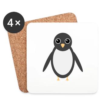 Pinguin - Untersetzer (4er-Set) - Weiß - Vorne