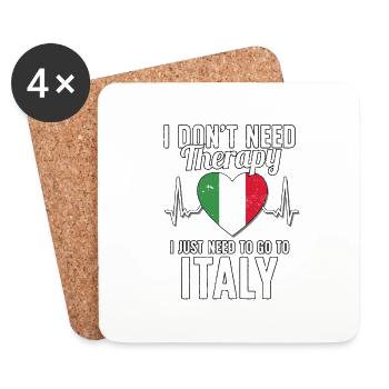 Italy flag I Italien Souvenirs - Coasters (set of 4) - white - Front