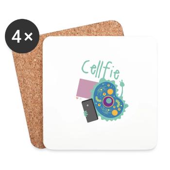 Cell Fie Funny Science Biology Teacher - Coasters (set of 4) - white - Front