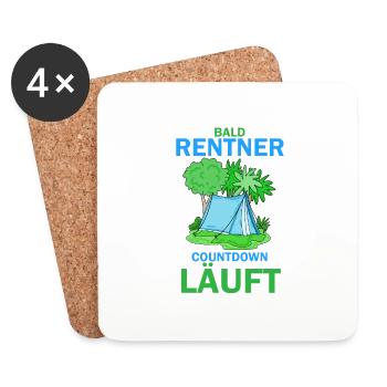 Rentner Countdown - Untersetzer (4er-Set) - Weiß - Vorne