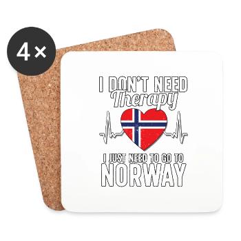 Norway flag I Norwegian Souvenirs - Coasters (set of 4) - white - Front