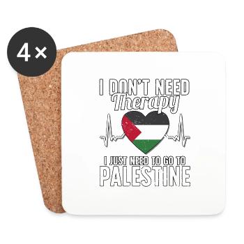 Palestine flag I Palestinian Souvenirs - Coasters (set of 4) - white - Front