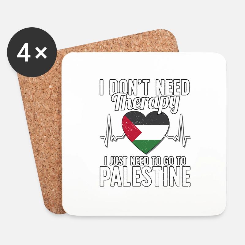 Palestine flag I Palestinian Souvenirs - Untersetzer (4er-Set) - Weiß