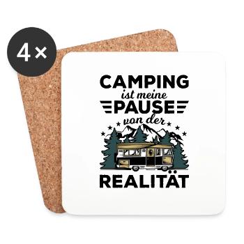 Camping - Untersetzer (4er-Set) - Weiß - Vorne