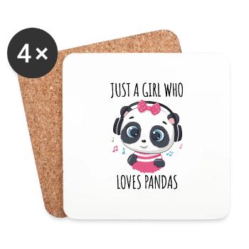 Just A Girl Who Loves Pandas Panda Kawaii - Dessous de verre (lot de 4) - blanc - Devant