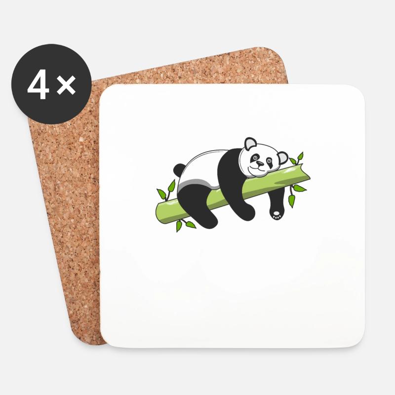 PANDA BÄR - Untersetzer (4er-Set) - Weiß