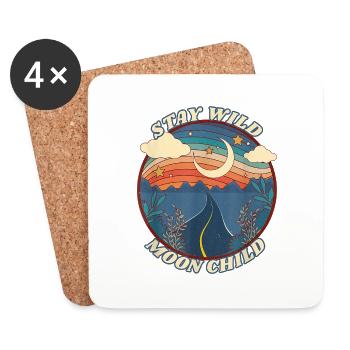 Wild Moonchild Live by the sun Love by the moon - Untersetzer (4er-Set) - Weiß - Vorne