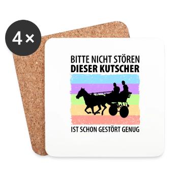 Kutscher Kutsche Pferdekutscher Kutschieren - Untersetzer (4er-Set) - Weiß - Vorne
