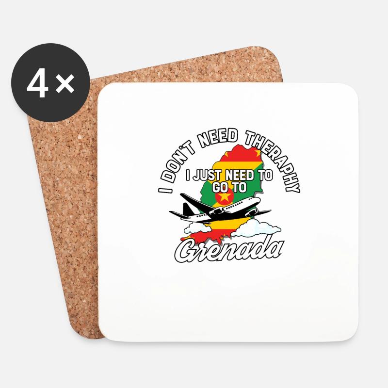 Grenada flag I Grenada Souvenirs - Untersetzer (4er-Set) - Weiß