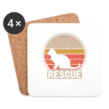 Vintage Retro Sunset Rescue Gift - Coasters (set of 4) - white - Front