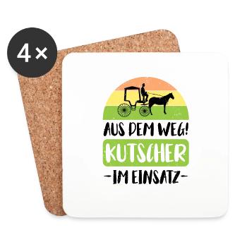 Kutscher Kutsche Pferdekutscher Kutschieren - Untersetzer (4er-Set) - Weiß - Vorne
