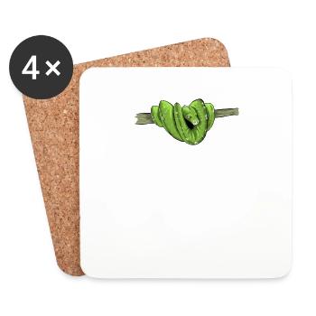 Morelia Viridis I Green Tree Python Snake Phyton - Coasters (set of 4) - white - Front
