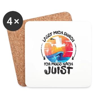 Lasst mich durch nach Juist Möwe Sonne Strand Meer - Untersetzer (4er-Set) - Weiß - Vorne
