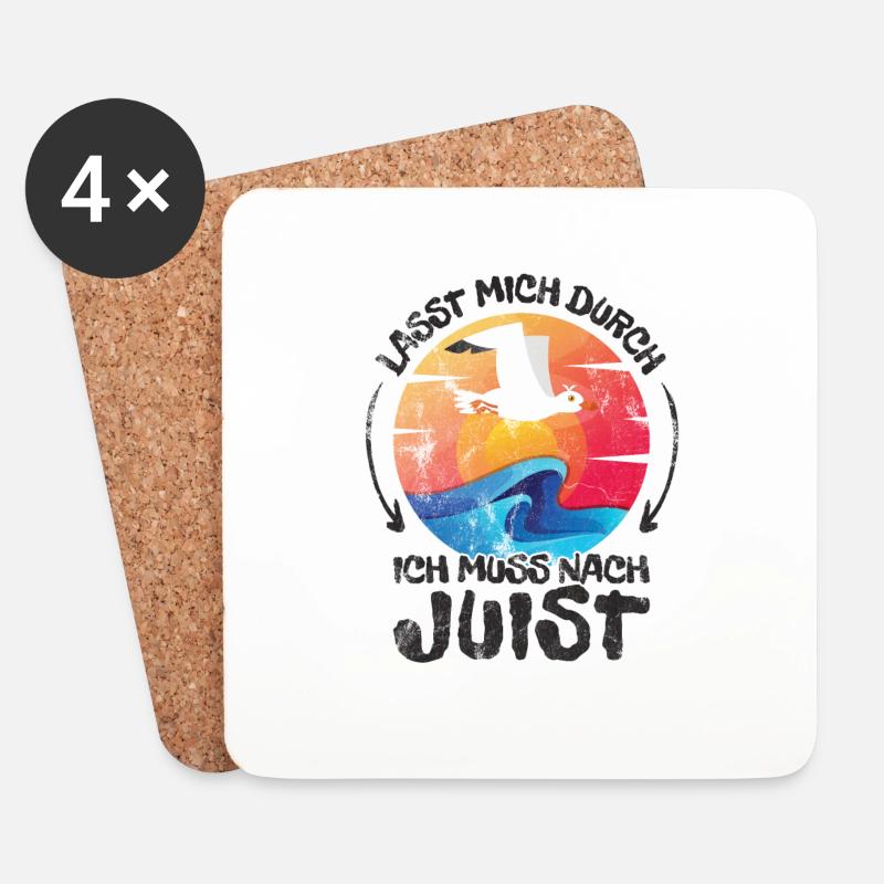 Lasst mich durch nach Juist Möwe Sonne Strand Meer - Untersetzer (4er-Set) - Weiß