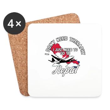 Nepal flag I Nepalese Souvenirs - Untersetzer (4er-Set) - Weiß - Vorne