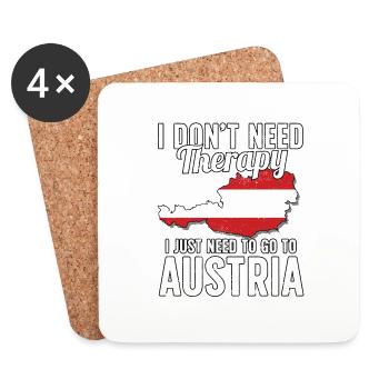 Austria flag I Austrian souvenirs - Coasters (set of 4) - white - Front
