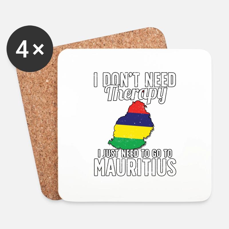 Mauritius flag I Mauritius Souvenirs - Untersetzer (4er-Set) - Weiß