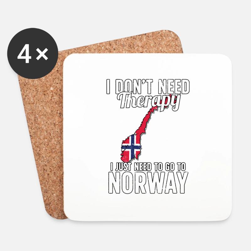Norway flag I Norwegian Souvenirs - Untersetzer (4er-Set) - Weiß