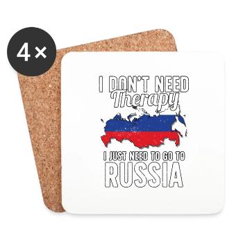 Russia flag I Russian Souvenirs - Coasters (set of 4) - white - Front