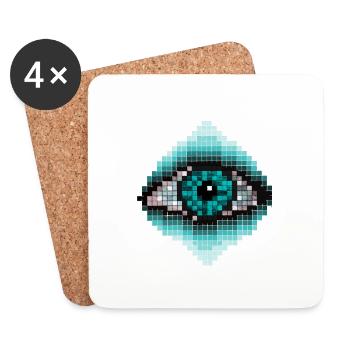 Œil - Dessous de verre (lot de 4) - blanc - Devant