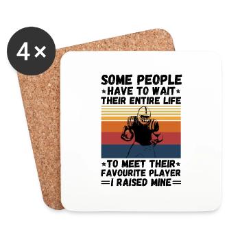 Raising Football Player, Funny Sayings Dad And Son - Coasters (set of 4) - white - Front