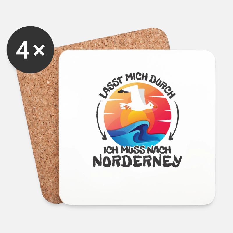 Lasst mich durch nach Norderney Möwe Sonne Strand - Untersetzer (4er-Set) - Weiß