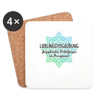 Aufgehender Mittelfinger im Morgenrot Yoga Mandala - Untersetzer (4er-Set) - Weiß - Vorne